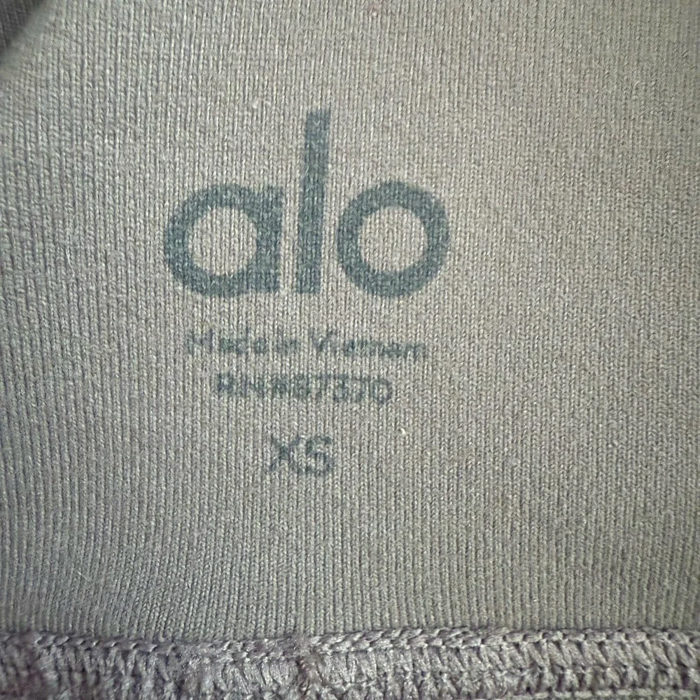 Alo Yoga High Rise Full Length Gray Gravel Moto Leggings Size XS